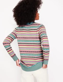 Pullover & Strickjacken | Boden Quinn Strickjacke im Boyfriend-Stil-Blau, Klassisches Fair-Isle-Design Blau,KlassischesFair-Isle-Design