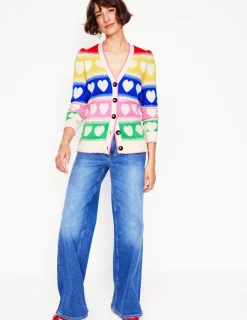 Pullover & Strickjacken | Boden Quinn Strickjacke im Boyfriend-Stil-Bunt, Herzen Bunt,Herzen