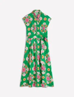 Kleider & Jumpsuits | Midi | Boden Rachel Midi-Hemdblusenkleid aus Baumwolle-Smaragdgrün, Wiese Kleiner Blumenstrauß Smaragdgrün,WieseKleinerBlumenstrauß