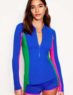 Bademode | Boden Raglan-Badeshirt mit Sonnenschutz- Kobaltblau