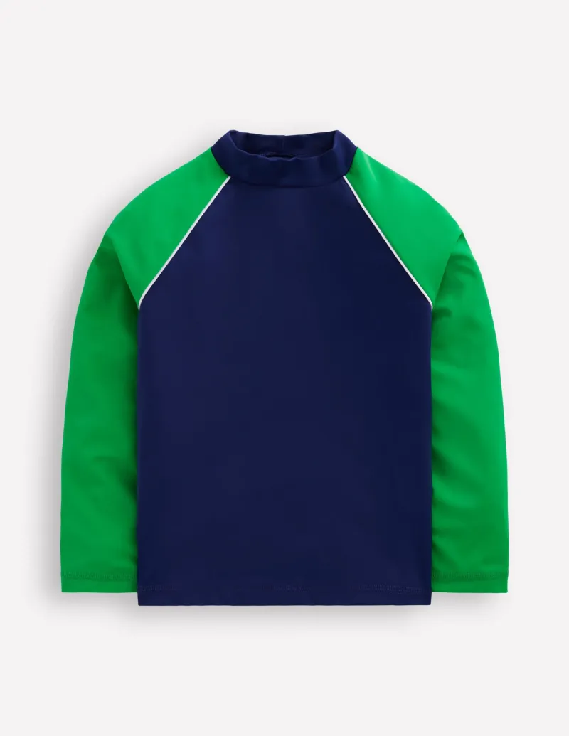 Bademode | Boden Rash Top in Blockfarben- Saphirblau