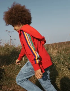 Sweatshirts & Fleeces | Oberteile & T-shirts | Boden Regenbogen-Kapuzenjacke- Kirschrot
