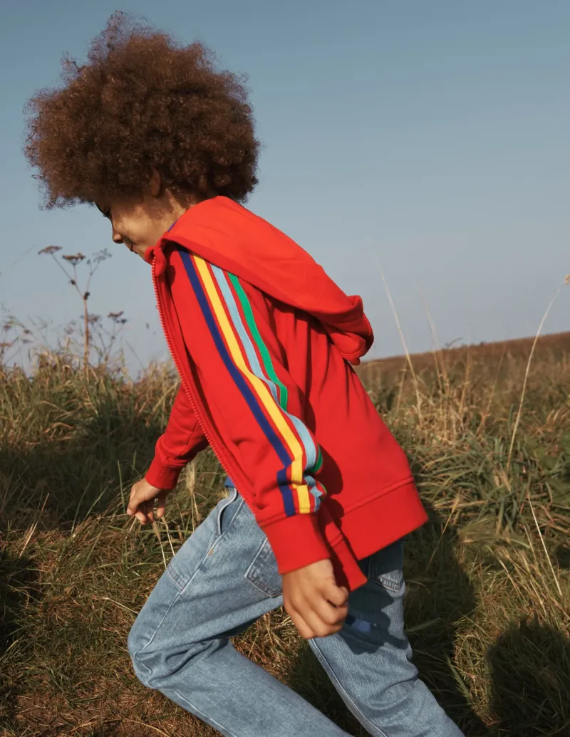 Sweatshirts & Fleeces | Oberteile & T-shirts | Boden Regenbogen-Kapuzenjacke- Kirschrot