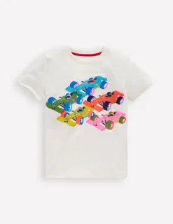 Oberteile & T-shirts | Boden Riso T-Shirt-Sanftes Naturweiß Rennwagen SanftesNaturweißRennwagen