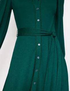 Kleider & Jumpsuits | Kleider In Petite | Boden Rowena Jersey-Hemdblusenkleid mit Besatz- Glade