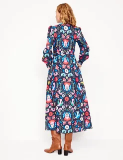 Kleider & Jumpsuits | Midi | Boden Ruby Kragenloses Hemdblusenkleid-Französisches Marineblau, Ziergarten FranzösischesMarineblau,Ziergarten
