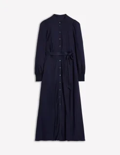 Kleider & Jumpsuits | Midi | Boden Ruby Kragenloses Hemdblusenkleid-Aqua Marine Marl AquaMarineMarl