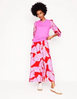 Kleider & Jumpsuits | Midi | Boden Ruby Kragenloses Hemdblusenkleid-Rouge, Schleifenmuster Rouge,Schleifenmuster