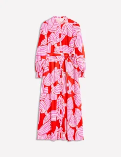 Kleider & Jumpsuits | Midi | Boden Ruby Kragenloses Hemdblusenkleid-Rouge, Schleifenmuster Rouge,Schleifenmuster