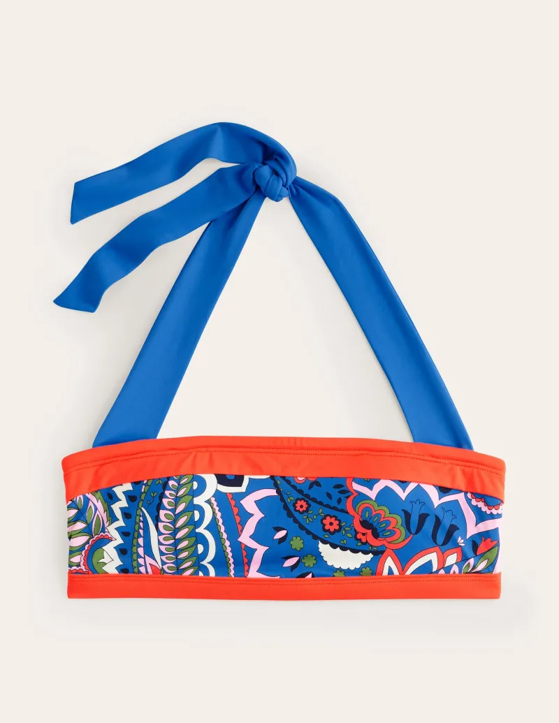 Bademode | Boden Santorini Bikinioberteil-Blau, Blätter Paisley Blau,BlätterPaisley