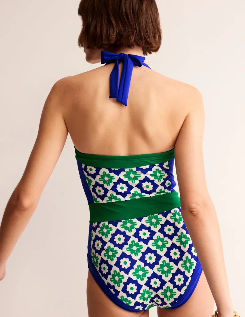 Bademode | Boden Santorini Neckholder-Badeanzug-Surf The Web, Geometrischer Stempel SurfTheWeb,GeometrischerStempel