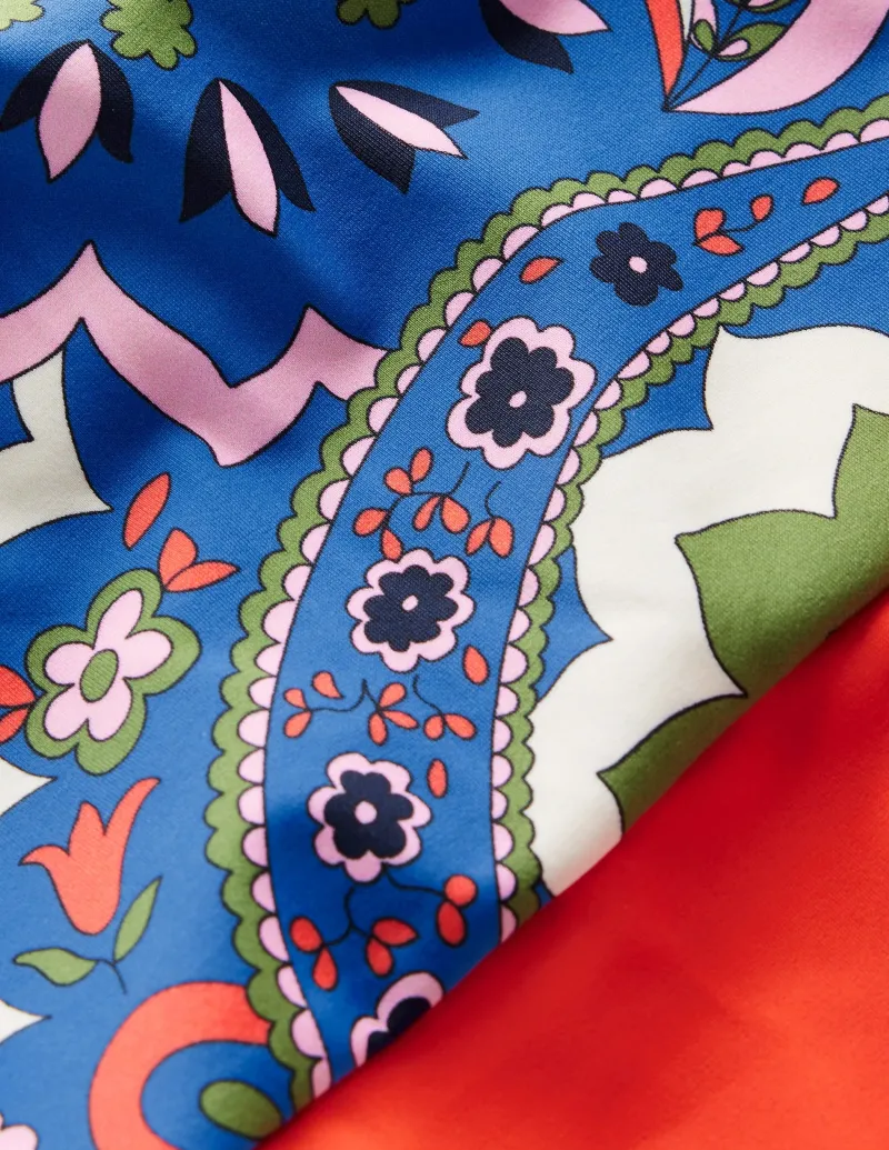 Bademode | Boden Santorini Neckholder-Badeanzug-Blau, Blätter Paisley Blau,BlätterPaisley