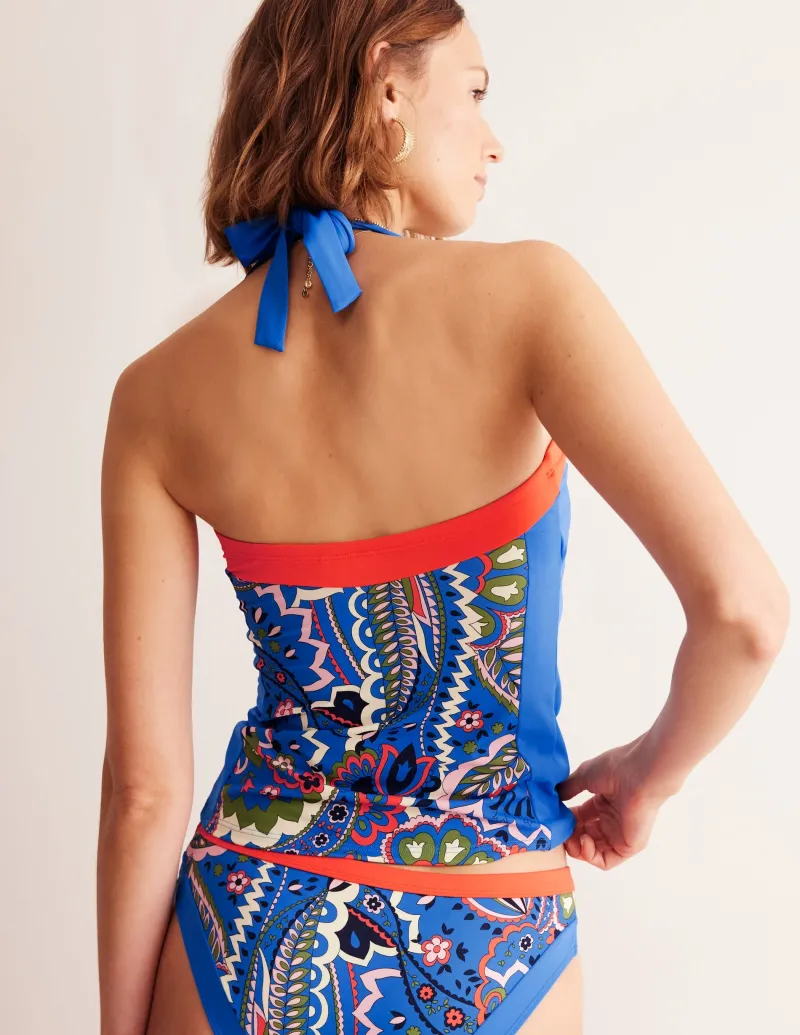 Bademode | Boden Santorini Tankini-Oberteil-Blau, Blätter Paisley Blau,BlätterPaisley