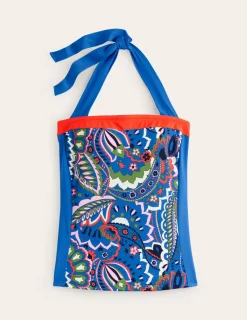 Bademode | Boden Santorini Tankini-Oberteil-Blau, Blätter Paisley Blau,BlätterPaisley