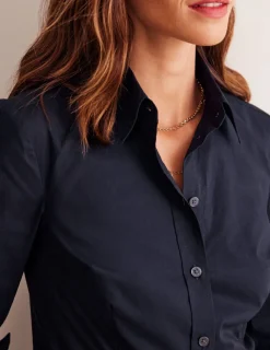 Oberteile | Hemden | Boden Saskia Stretch-Baumwollhemd-Aqua Marine Marl AquaMarineMarl