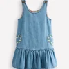 Kleider | Boden Schürzenkleid mit Herztasche-Medium Vintage Denim Gänseblümchen MediumVintageDenimGänseblümchen