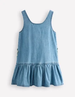 Kleider | Boden Schürzenkleid mit Herztasche-Medium Vintage Denim Gänseblümchen MediumVintageDenimGänseblümchen