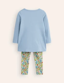 Oberteile & T-shirts | Tuniken | Boden Set aus Tunika und Leggings mit Applikationen-Französisches Blau Einhörner FranzösischesBlauEinhörner