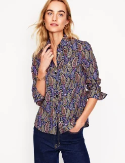 Oberteile | Hemden | Boden Sienna Baumwollhemd-Dämmerungsblau, Paisley-Muster Dämmerungsblau,Paisley-Muster
