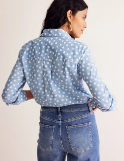 Oberteile | Hemden | Boden Sienna Baumwollhemd-Französisch-Blau, Abstrakte Punkte Französisch-Blau,AbstraktePunkte