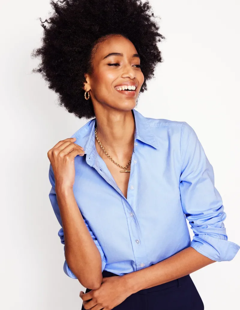 Oberteile | Hemden | Boden Sienna Baumwollhemd- Oxford-Blau