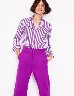 Oberteile | Hemden | Boden Sienna Baumwollhemd-Royal-Violett, Naturweiß Streifen Royal-Violett,NaturweißStreifen