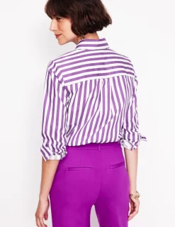 Oberteile | Hemden | Boden Sienna Baumwollhemd-Royal-Violett, Naturweiß Streifen Royal-Violett,NaturweißStreifen