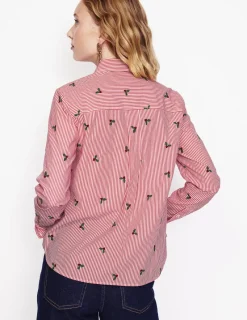 Oberteile | Hemden | Boden Sienna Hemd mit Stickerei-Stechpalme, Rot Gestreift Stechpalme,RotGestreift