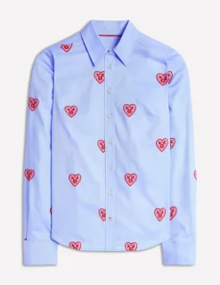 Hemden | Oberteile | Boden Sienna Hemd mit Stickerei-Oxford-Blau, Herzen Oxford-Blau,Herzen