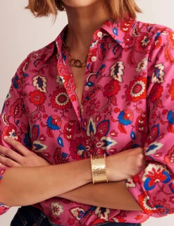 Oberteile | Hemden | Boden Sienna Seidenhemd-Rosa, Botanisch Welle Rosa,BotanischWelle