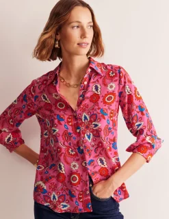 Oberteile | Hemden | Boden Sienna Seidenhemd-Rosa, Botanisch Welle Rosa,BotanischWelle