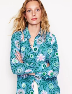 Oberteile | Hemden | Boden Sienna Seidenhemd-Vintage-Blau, Wiesenrebe Vintage-Blau,Wiesenrebe