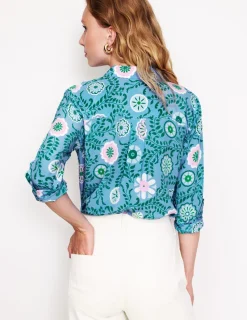 Oberteile | Hemden | Boden Sienna Seidenhemd-Vintage-Blau, Wiesenrebe Vintage-Blau,Wiesenrebe