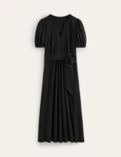 Kleider & Jumpsuits | Midi | Boden Sofia Jersey-Midikleid mit Besatz- Schwarz
