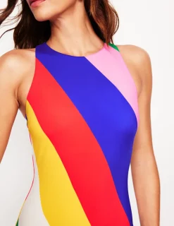 Bademode | Boden Sportlicher Badeanzug mit Reißverschluss hinten-Bunt, Regenbogendesign Bunt,Regenbogendesign