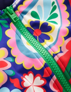 Bademode | Boden Sportlicher Badeanzug mit Raglanärmeln-Bunt, Wiesen-Paisley Bunt,Wiesen-Paisley