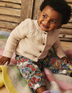 Pullover & Strickjacken | Boden Strickjacke mit Pointelle-Passe-Ivory and Navy Spot IvoryandNavySpot