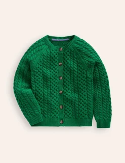 Pullover & Strickjacken | Boden Strickjacke mit Zopfmuster- Dunkelgrün