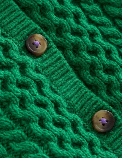 Pullover & Strickjacken | Boden Strickjacke mit Zopfmuster- Dunkelgrün