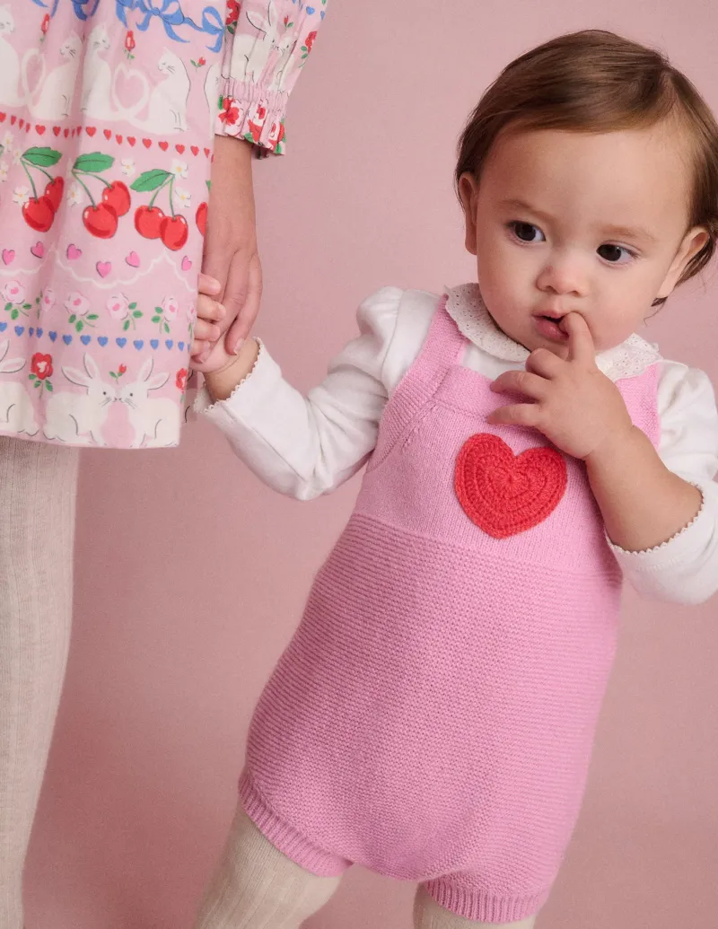Strampler & Spielanzüge | Boden Strickstrampler-Vintage-Rosa Herz Vintage-RosaHerz