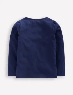 Oberteile & T-shirts | Boden Superstitch-Oberteil mit Puffärmeln-Steuerbordblau Einhörner SteuerbordblauEinhörner