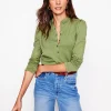 T-shirts & Tops | Oberteile | Boden Superweiches Henley-Oberteil mit Rüschen- Lärchengrün
