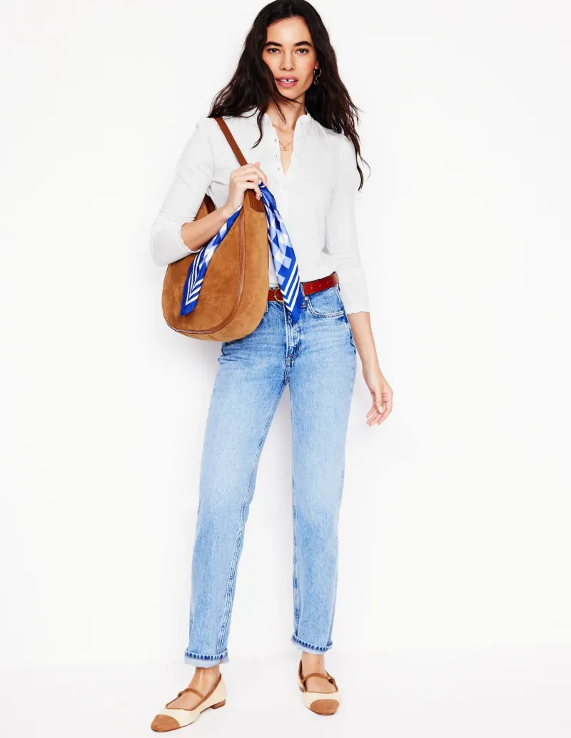 T-shirts & Tops | Oberteile | Boden Superweiches Henley-Oberteil mit Rüschen- Weiß