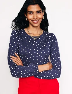 Oberteile | T-shirts & Tops | Boden Superweiches, langärmeliges Oberteil-Französisches Marineblau, Einzelne Punkte FranzösischesMarineblau,EinzelnePunkte