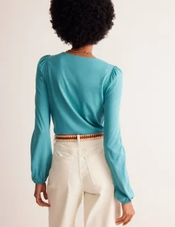 Oberteile | T-shirts & Tops | Boden Superweiches, langärmeliges Oberteil-Blau Gras BlauGras