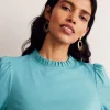 Oberteile | T-shirts & Tops | Boden Superweiches Oberteil mit Rüschendetail-Blau Gras BlauGras