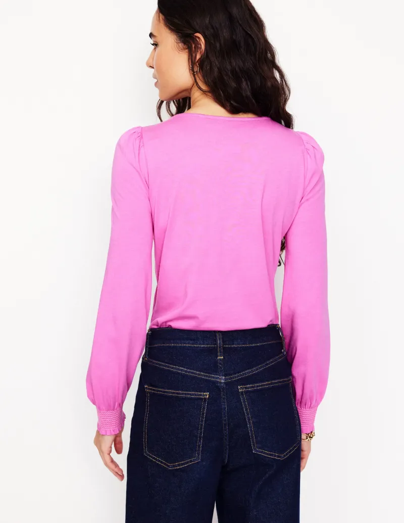 T-shirts & Tops | Oberteile | Boden Superweiches Oberteil mit gesmokten Ärmelbündchen-Erfreutes Rosa ErfreutesRosa
