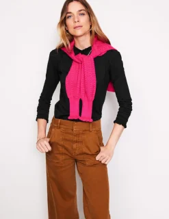 Oberteile | T-shirts & Tops | Boden Superweiches Oberteil mit Rüschendetail- Schwarz