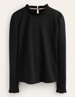 Oberteile | T-shirts & Tops | Boden Superweiches Oberteil mit Rüschendetail- Schwarz