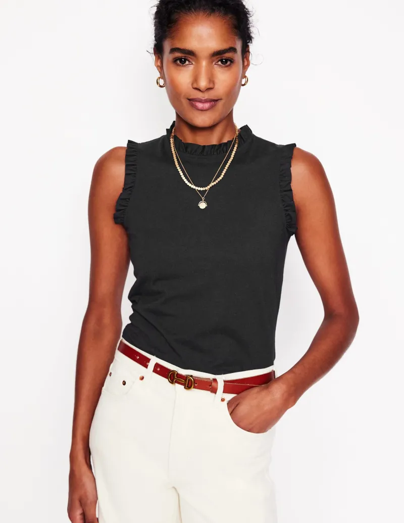T-shirts & Tops | Oberteile | Boden Superweiches Top mit Rüschendetail- Schwarz